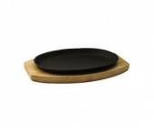 Сковорода чугун 240х170мм овал на дерев. подставке Chaoan Yongxing Craftwork 520  20785 /5/ Сковорода чугун 240х170мм овал на дерев. подставке Chaoan Yongxing Craftwork 520  20785 /5/