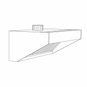 Зонт вытяжной пристенный Г-образный 1600*1200 Зонт вытяжной пристенный Г-образный 1600*1200