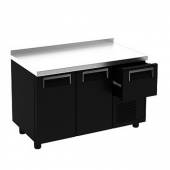 Стол холодильный T57 M2-1 9005-29 корпус черный, с бортом, планка (BAR-250)