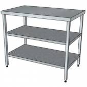 СП2П стол производственный с 2-мя полками и без борта 600*400*850 СП2П стол производственный с 2-мя полками и без борта 600*400*850