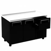 Стол холодильный T57 M2-1 9006-19, корпус серый, без борта, планка (BAR-250)