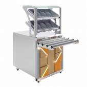 Прилавок для приборов Junior Luxstahl ПП (С)-600 Premium (нерж.) без фасада