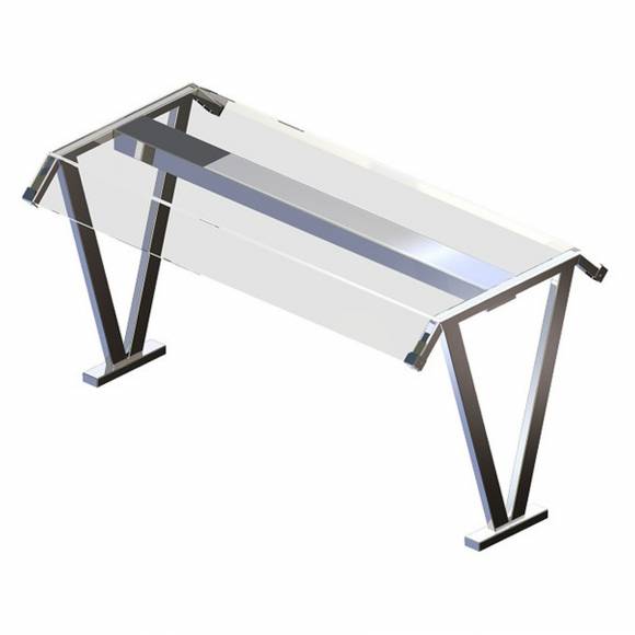 Полка настольная Gastrolux ПН-114/V/П/3 стеклянная, с козырьками Полка настольная Gastrolux ПН-114/V/П/3 стеклянная, с козырьками