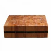 Колода для разруба настольная 500х500мм бук с металл. обвязкой 50496. Колода для разруба настольная 500х500мм бук с металл. обвязкой 50496.