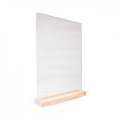 Табличка А6 105*150мм вертикал. прозрач. на дерев. подставке 58102