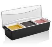 Барная станция (контейнер) 3 ячейки по 0,85 л. черный, пластик. GP 77072 Барная станция (контейнер) 3 ячейки по 0,85 л. черный, пластик. GP 77072