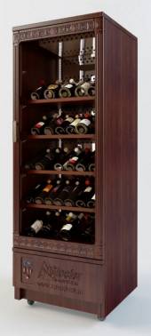 Витрина вертикальная винная GLASER "СТЕЛЛА" (корпус МДФ), стеклянная дверь