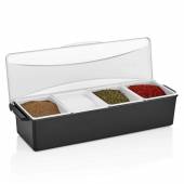 Барная станция (контейнер) 4 ячейки по 0,6 л. черный, пластик. GP 77069 Барная станция (контейнер) 4 ячейки по 0,6 л. черный, пластик. GP 77069