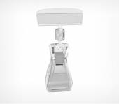 Держатель для ценников и табличек 4,5*2 см. h=9,5 см. прозр. пластик. на прищепке