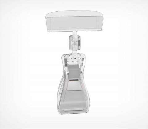 Держатель для ценников и табличек 4,5*2 см. h=9,5 см. прозр. пластик. на прищепке