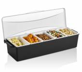 Барная станция (контейнер) 5 ячеек по 0,45 л. черный, пластик. GP 77071 Барная станция (контейнер) 5 ячеек по 0,45 л. черный, пластик. GP 77071