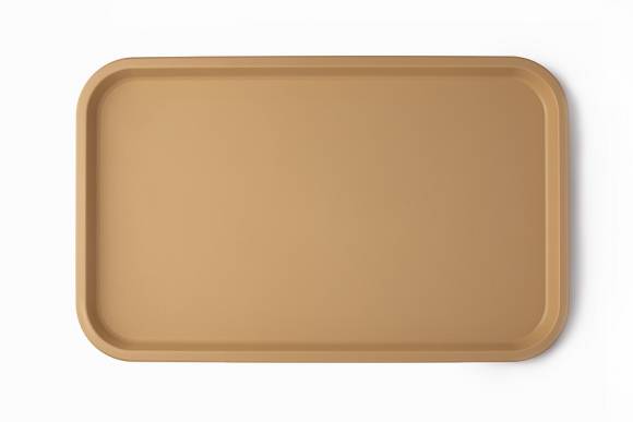 Поднос прямоугольный 52,5x32,5см бежевый поверхность шагрень (106) MGprof 1737