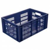 Ящик 600*400*250 мм. колбасный прямой перфорир. синий/1/36/ Ящик 600*400*250 мм. колбасный прямой перфорир. синий/1/36/