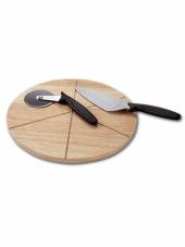 Доска для подачи пиццы d=450*22 мм. на 6 сегментов, бук 1846