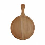 Доска для подачи круг. 260*20 мм. с желобком и ручкой, бук 1856 Доска для подачи круг. 260*20 мм. с желобком и ручкой, бук 1856