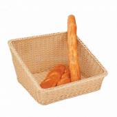 Корзина для хлеба прямоуг. 40*30 см. h=12/20 см. с приподнятым краем бежевая полиротанг MGprof 75314