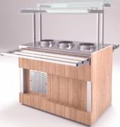 Мармит первых блюд Refettorio (шведский стол островной) RМ43АD нерж. столешница, 4 супницы