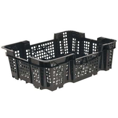 Ящик перфорированный грибной 400х300х126мм черный