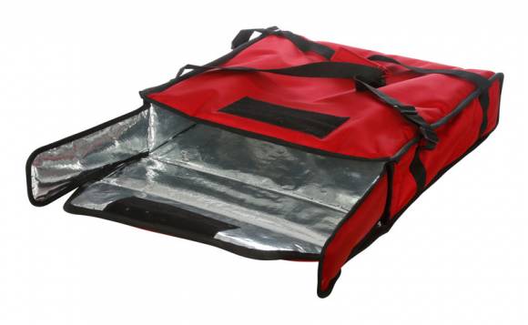 Термосумка на 2 пиццы 450х450х100мм фольгированная красная 643