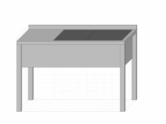 СП2ВМ стол производственный с 2-мя ваннами 1700*500*850 гл.300 мм с бортом СП2ВМ стол производственный с 2-мя ваннами 1700*500*850 гл.300 мм с бортом