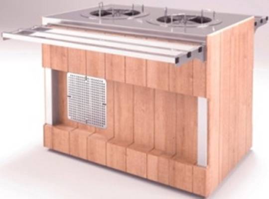 Диспенсер для тарелок Refettorio (шведский стол островной) RD40A нерж. столешница Диспенсер для тарелок Refettorio (шведский стол островной) RD40A нерж. столешница