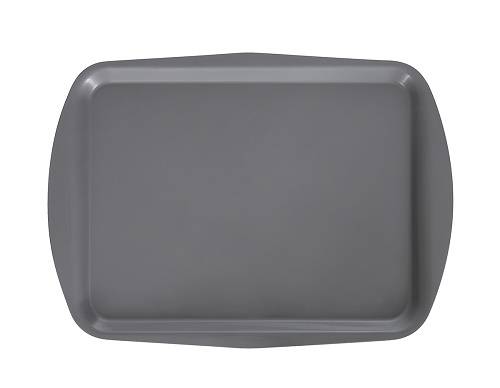 Поднос прямоугольный 49х36см серый с ручками полипропилен мки39/10