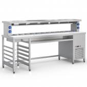 Стол фасовочный пристенный с охл. ванной и зоной для нарезки RoboLabs СФ-240Н