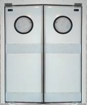 Дверь маятниковая двустворч. МДД (Оф)-1000.2050-40 круглое окно Дверь маятниковая двустворч. МДД (Оф)-1000.2050-40 круглое окно