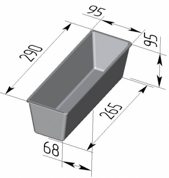 Форма для хлеба Спика 3 Л Тостерная (290х95х95мм) 3 секции Форма для хлеба Спика 3 Л Тостерная (290х95х95мм) 3 секции