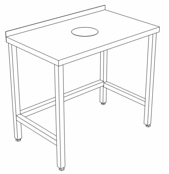 СПО стол производственный для сбора отходов с бортом 600*800*850