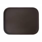 Поднос прорезиненный прямоугольный 500х380х25 мм коричневый [1520CT Brown]