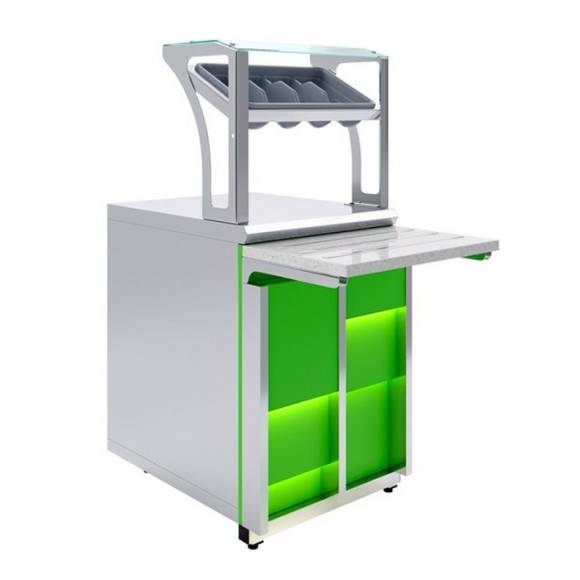 Прилавок для приборов и подносов Neon Luxstahl ПП (С)-600 Premium Прилавок для приборов и подносов Neon Luxstahl ПП (С)-600 Premium