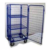 Тележка-стеллаж для белья ТБ12.3 ОЛДАК сетчатый, 3 полки, дверца Тележка-стеллаж для белья ТБ12.3 ОЛДАК сетчатый, 3 полки, дверца
