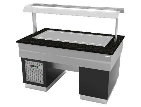 Прилавок с охлажд. нерж. поверхностью Stone Island Gastrolux ПО-1610/ПН/SI для 4хGN1/1 Прилавок с охлажд. нерж. поверхностью Stone Island Gastrolux ПО-1610/ПН/SI для 4хGN1/1