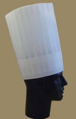 Колпак поварской одноразовый h=300мм АВ-039 прямой из нетканого материала /100/