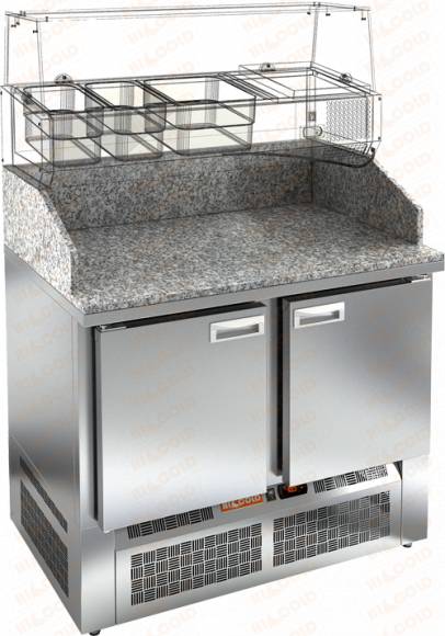 Стол холодильный для пиццы Hicold PZE3-11GN камень (агрегат внизу)
