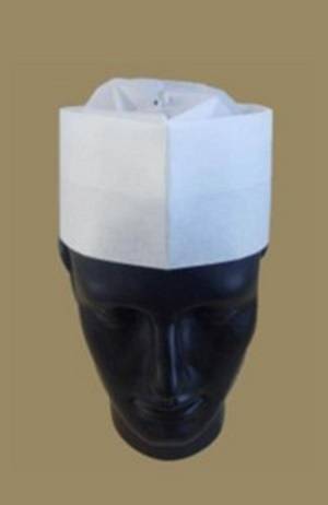 Пилотка поварская одноразовая h=105мм АВ-030 бумажная белая /200/