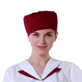 Шапочка повара «Таблетка» бордовая 00400