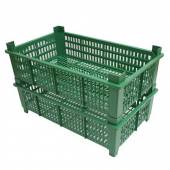 Ящик 500х300х150мм стенки и дно перфорир. штабелируемый зеленый 65072