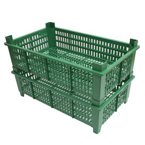 Ящик 500х300х150мм стенки и дно перфорир. штабелируемый зеленый 65072