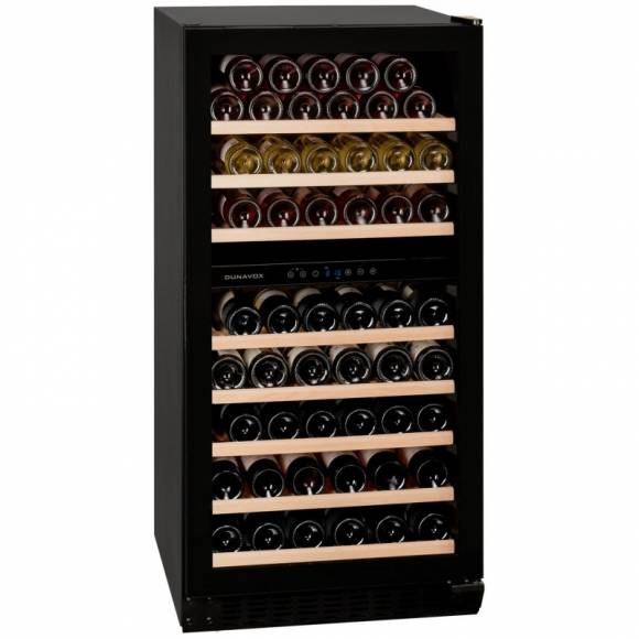 Винный шкаф компрессорный встраиваемый DUNAVOX DX-94.270DBK 2 температурные зоны