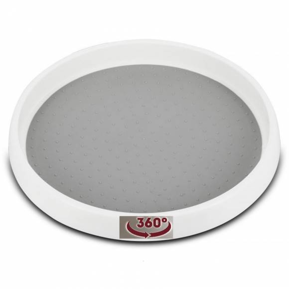 Поднос круглый 25см прорезиненный вращающийся ПЛАСТИК 77016