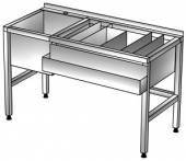 Барная станция 1800*600(700)*850, с бортом, рельсой, ванной моечной гл. 300, нерж. Барная станция 1800*600(700)*850, с бортом, рельсой, ванной моечной гл. 300, нерж.
