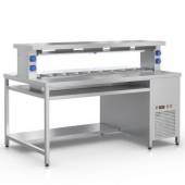 Стол фасовочный островной с охл. ванной и тепловой пов. RoboLabs СФО-190