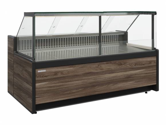 Витрина холодильная Полюс GC111 VM 3,75-1 (динамика) (1008 (Темный дуб)) без боковин