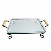 Блюдо для выкладки стеклянное с металлическим основанием 350*280*75 мм P.L. P2323 Блюдо для выкладки стеклянное с металлическим основанием 350*280*75 мм P.L. P2323