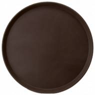 Поднос круглый 40,6см прорезиненный коричневый 1600ct/gf  04080621