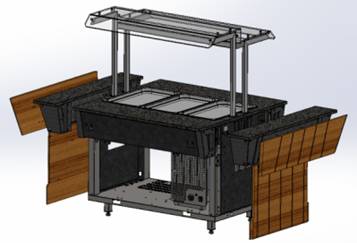 Комплект фасадов боковой под вставку Refettorio (шведский стол островной) 1500-SLR каменная столешн Комплект фасадов боковой под вставку Refettorio (шведский стол островной) 1500-SLR каменная столешн