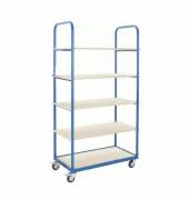 Тележка-стеллаж для белья ТБ125 ОЛДАК открытый, 5 полок МДФ, г/п 150кг