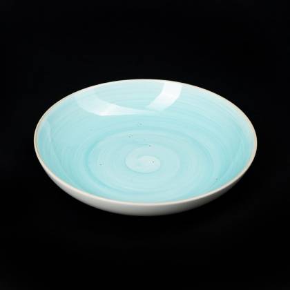 Тарелка глубокая без борта 700мл 255мм  Corone Nature голубая /24/